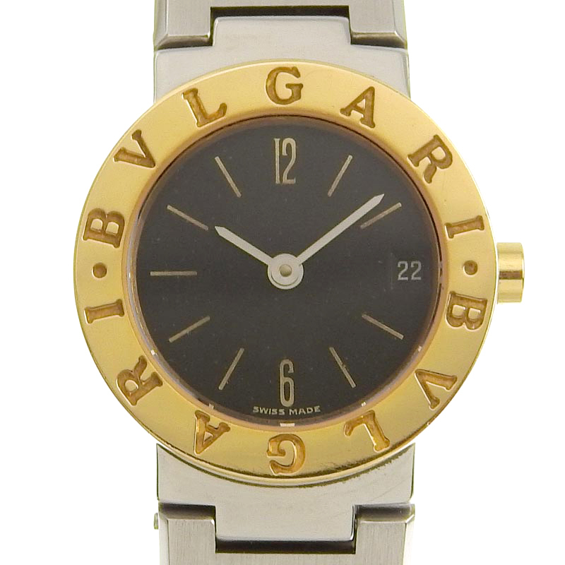 ブルガリ BVLGARI ブルガリブルガリ レディース クォーツ 腕時計 SS YG ブラック文字盤 BB23SGD  新入荷 BV0132