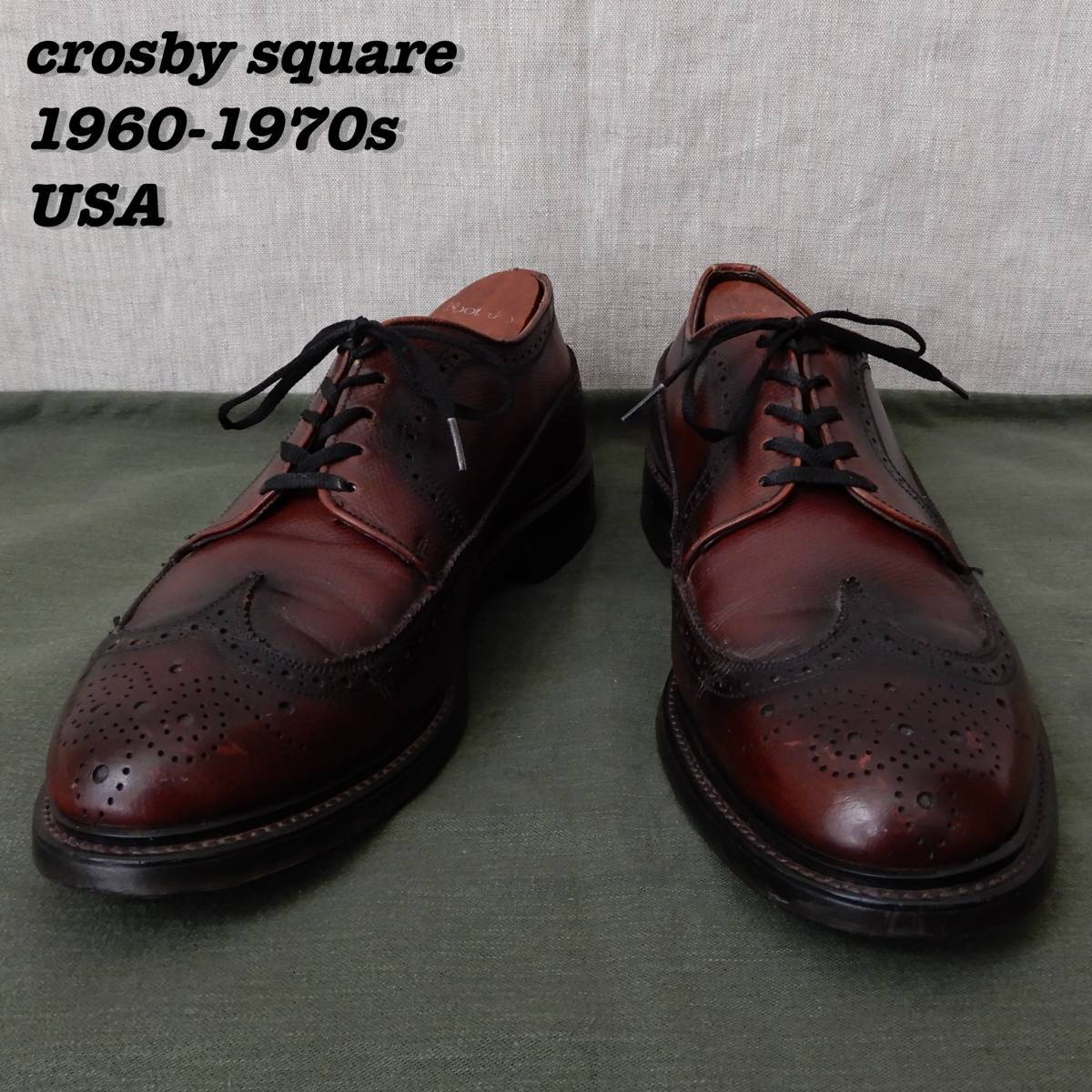 crosby square Wing Tip 1960s 1970s Longwing Vintage Cross Be