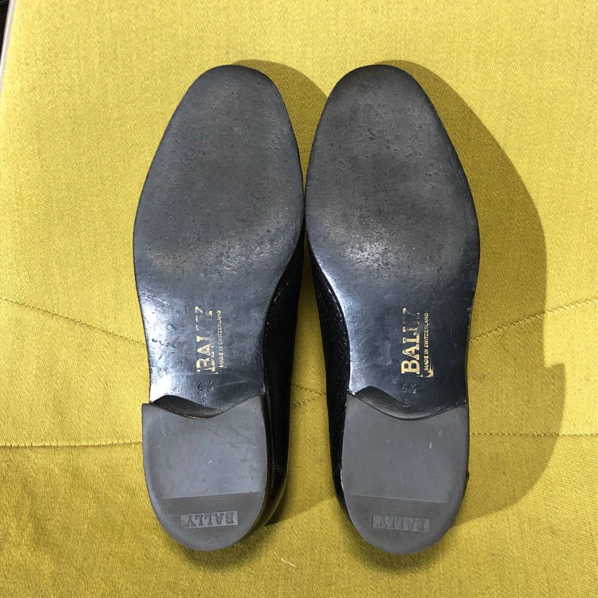 美品 BALLY バリー ペッカリーレザー ヴァンプローファー スイス製 6.5 レザービジネスシューズ 24.5 25.0相当_画像3