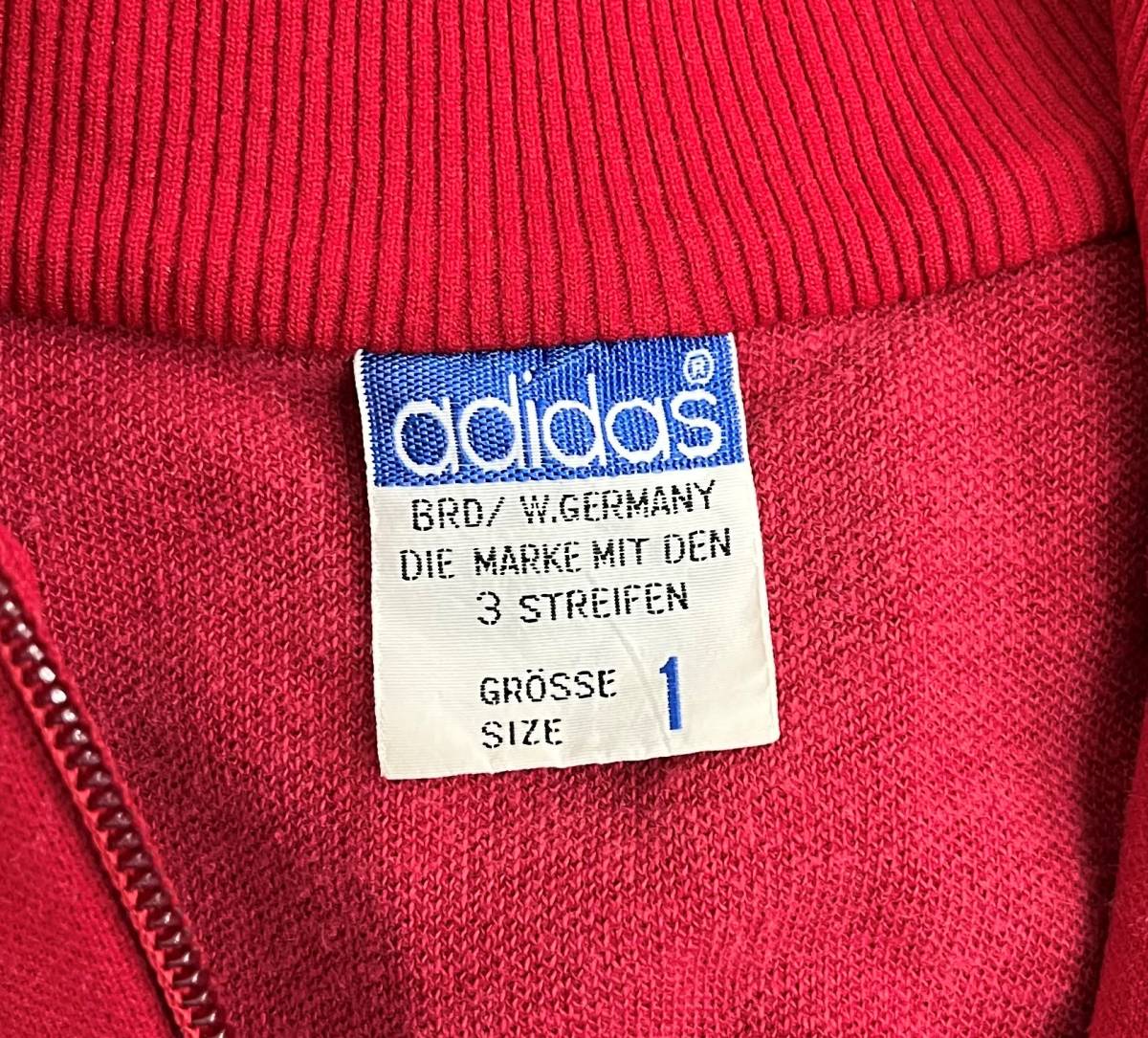 1970 period RETRO retro VINTAGE Vintage * sport wear *ADIDAS Adidas *1 size * jersey truck top * red Descente 