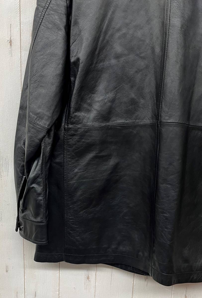 PLAYBOY Play Boy VIP * high‐necked ratio wing leather original leather sheep leather * jacket coat *M size * black * Schic men's soft . leather quality 