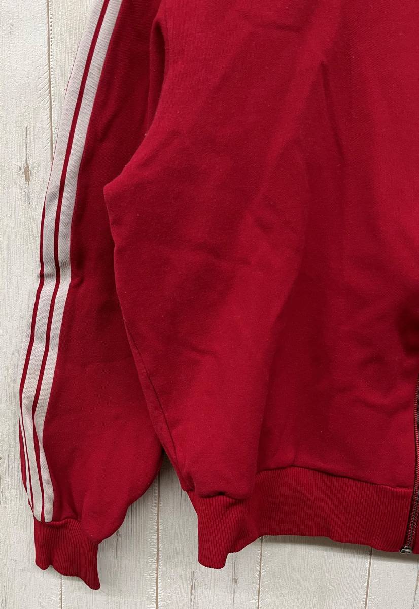 1970 period RETRO retro VINTAGE Vintage * sport wear *ADIDAS Adidas *1 size * jersey truck top * red Descente 