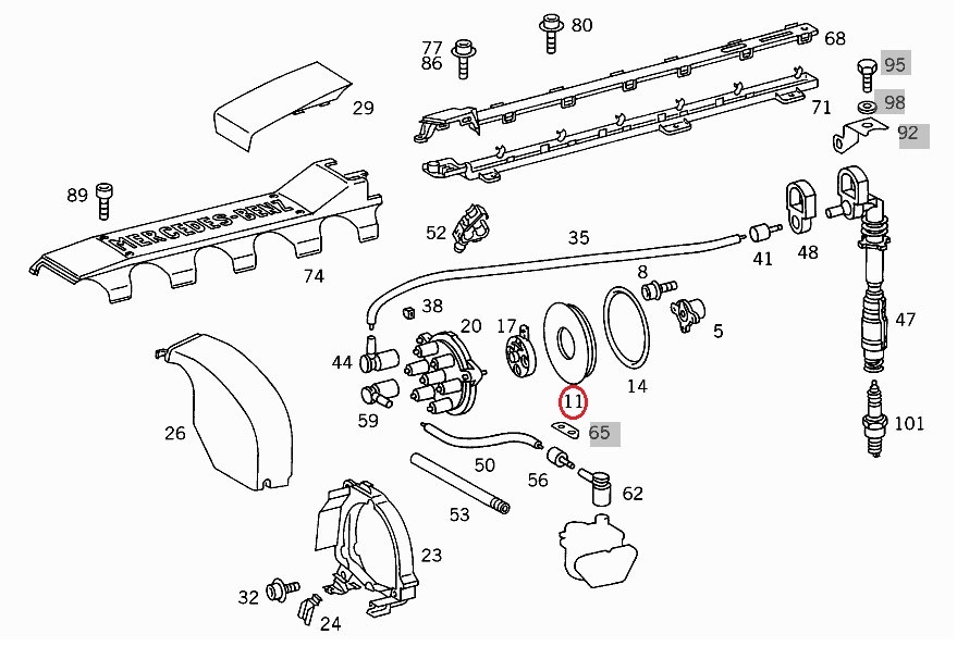 W124 300E-24 R129 600SL W140 600SEL他 BOSCH デスビローターカバー 1041580088_画像3