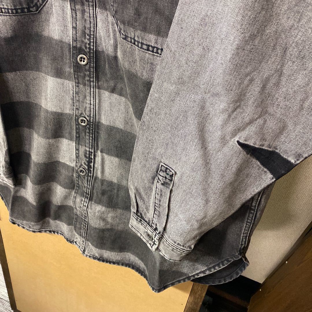 【新品】DIESEL ビッグサイズ ロングデニムシャツ XLサイズ_画像6