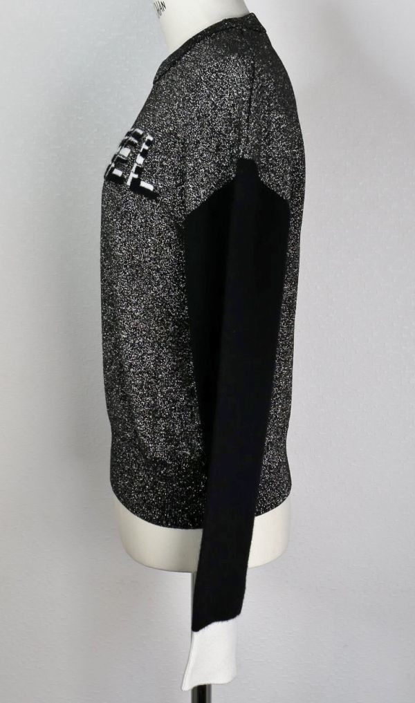19AW CHANEL シャネル ラメ ロゴ ニット 36 セーター b4869_画像5
