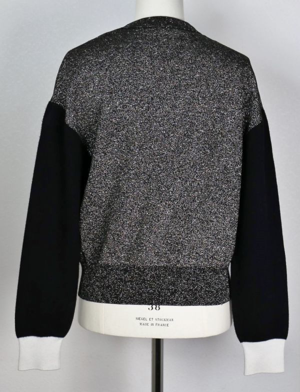 19AW CHANEL シャネル ラメ ロゴ ニット 36 セーター b4869_画像6