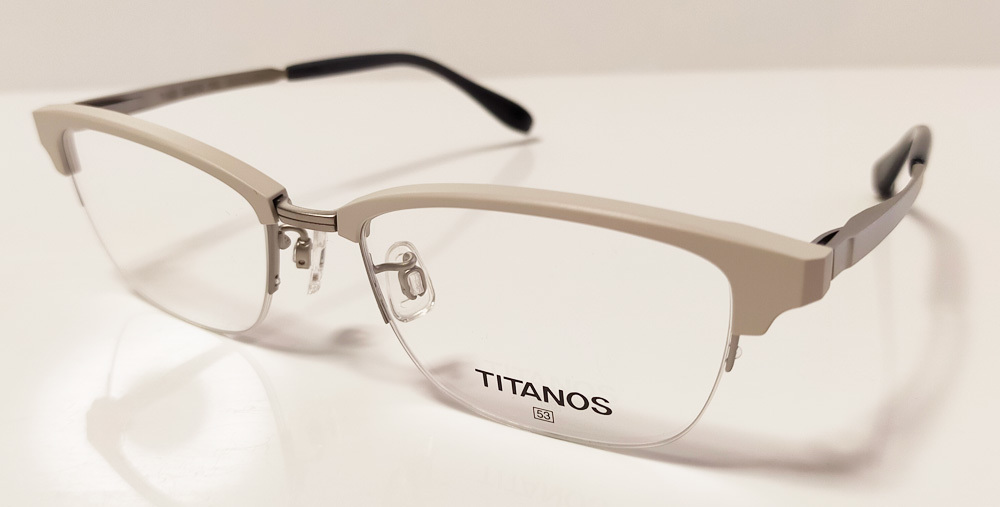TITANOS ブロウタイプ スクエア型 T1425 オフホワイト チタン 日本製 ナイロール