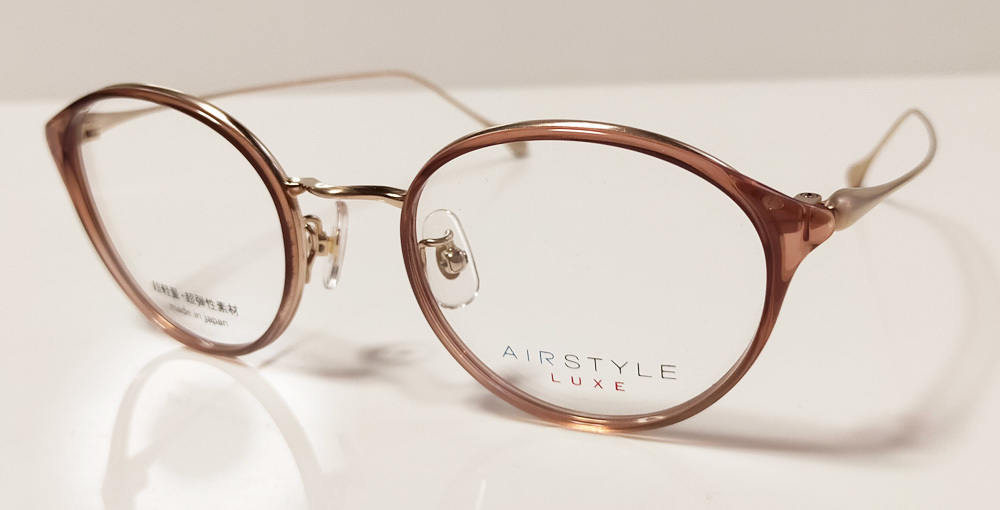 上品でかわいい ボストン型 ベータチタンテンプルがお洒落 AIRSTYLE LUXE ブラウンクリア 日本製