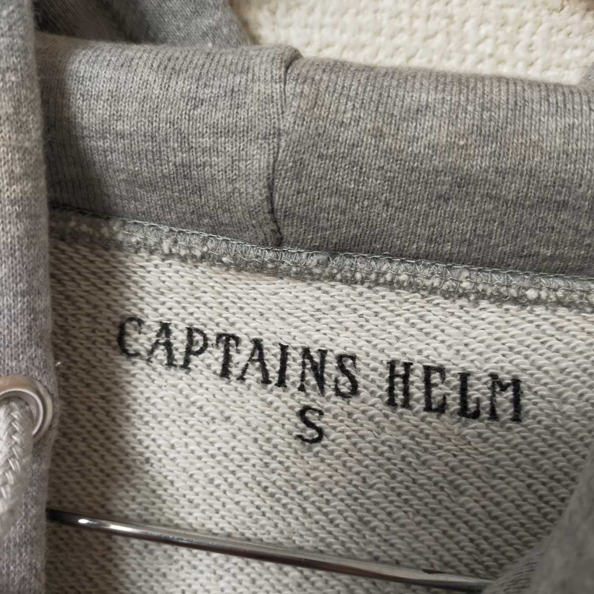 Captains Helm キャプテンズヘルム OLD ENGLISH LOGO HOODIE オールド イングリッシュ ロゴ フーディー パーカー S グレー_画像4