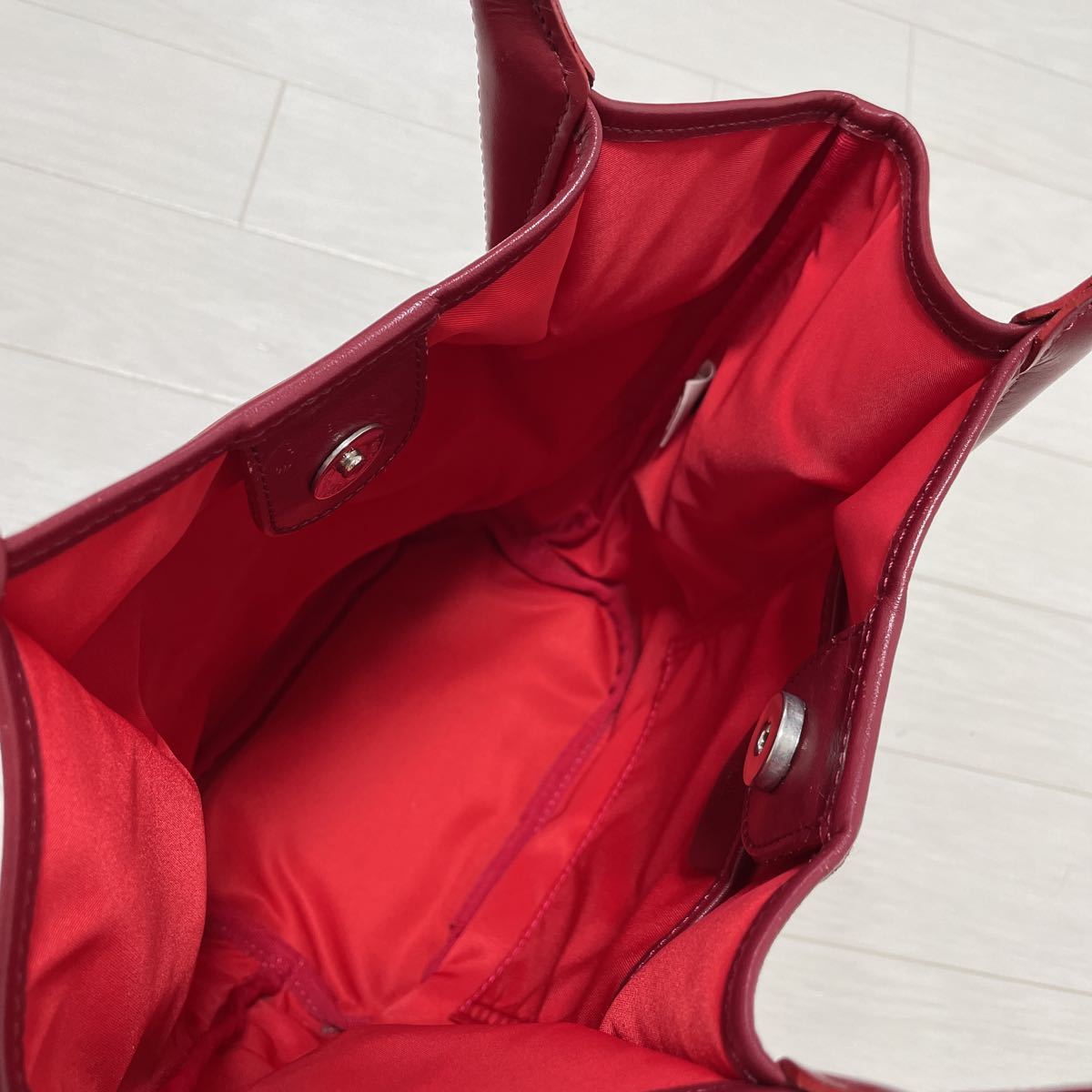  Sazaby SAZABY ручная сумочка большая сумка - нейлон × кожа красный красный цвет сделано в Японии 