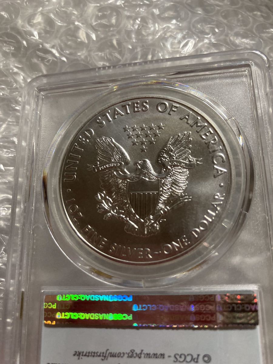 フィラデルフィア造幣局 米国イーグル銀貨PCGS MS69 FS 旧貨幣 