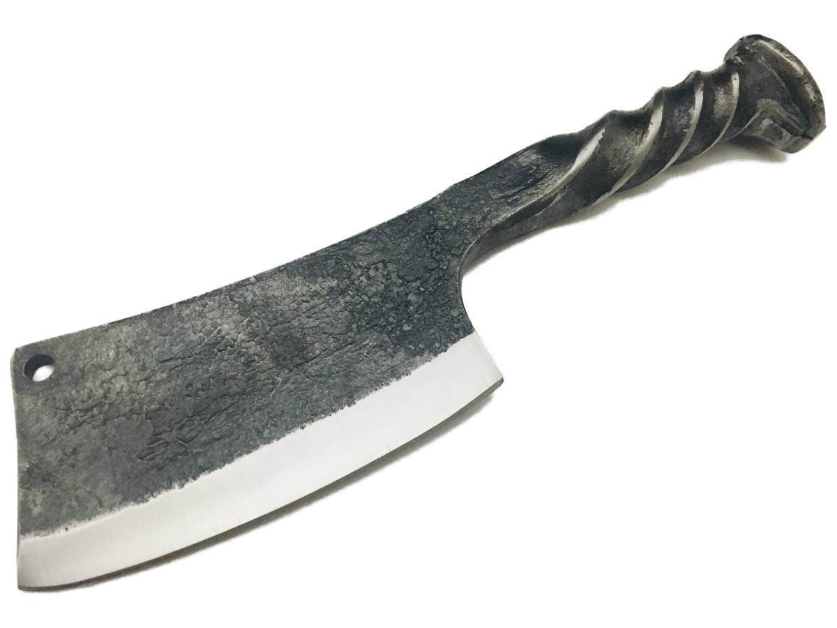 犬釘ナイフ　シースナイフ　鉈　革製シース付き　#4416　( 斧 サバイバルナイフ キャンプ アウトドア )