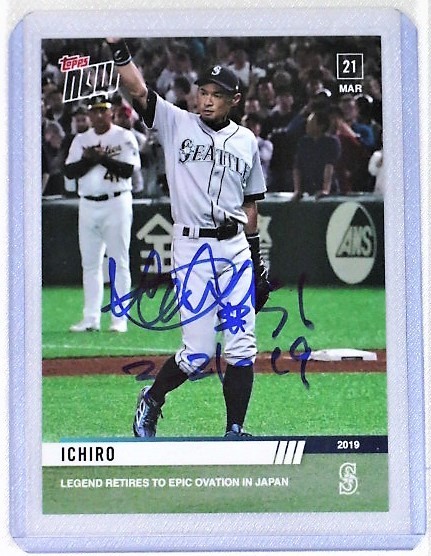 MS】イチロー直筆サイン#51最終引退試合2019年3月21日書込み入り TOPPS
