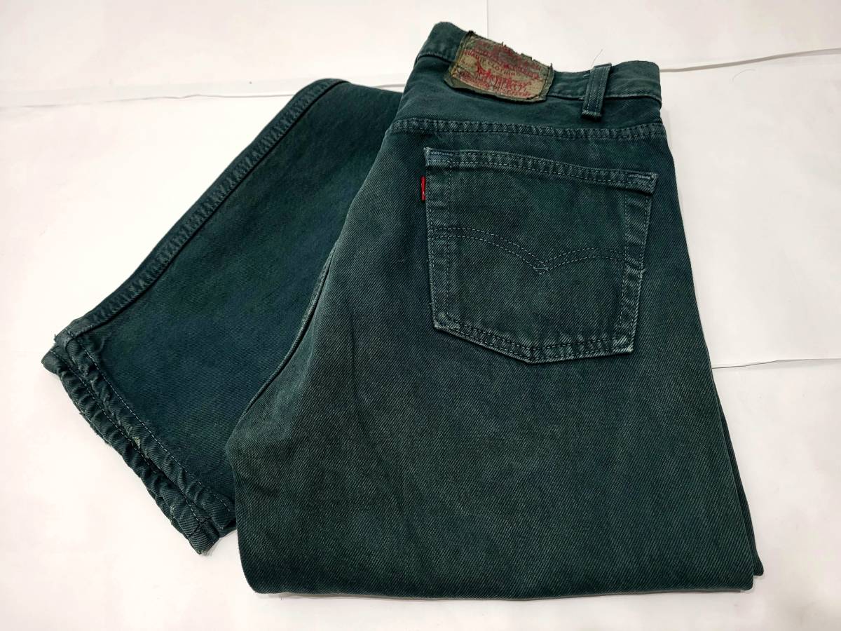 ～90s USA製 Levi's 501xx w31 後染め 緑 深緑 90年代 アメリカ製 アメリカ古着 ビンテージジーンズ_画像1