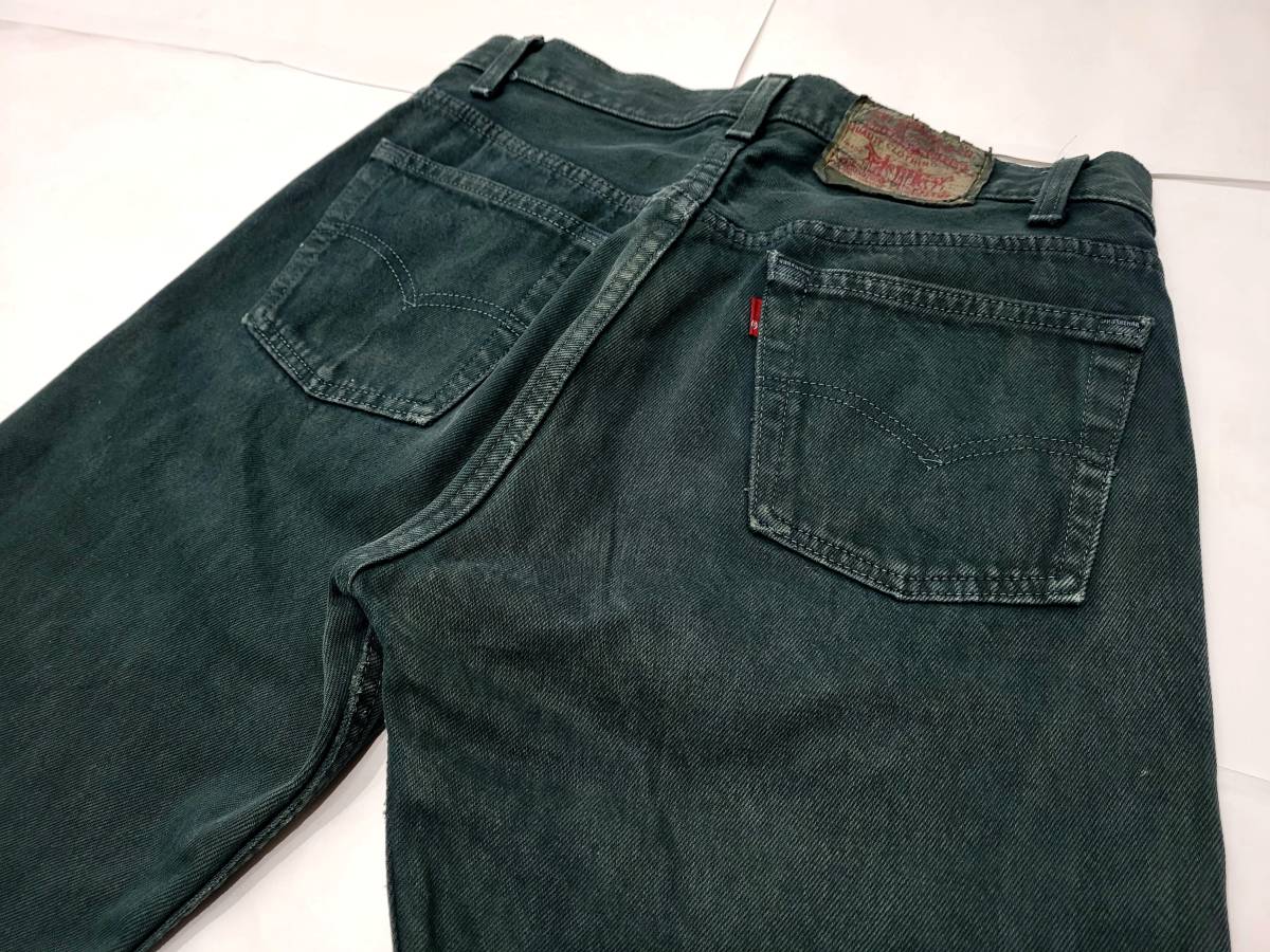 ～90s USA製 Levi's 501xx w31 後染め 緑 深緑 90年代 アメリカ製 アメリカ古着 ビンテージジーンズ_画像5