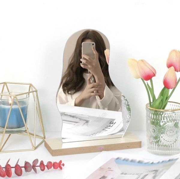 マウンテンミラー ウェーブミラー 韓国 インテリア 雑貨 変形ミラー 鏡 インスタ映え 小型 寝室 居間 超特価sale開催
