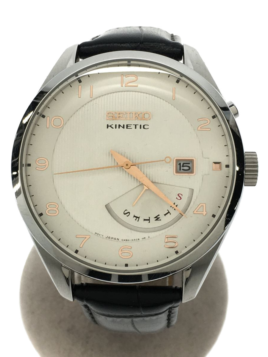 SEIKO◇セイコー/自動巻腕時計/アナログ/レザー/WHT/BLK/SS - auriol