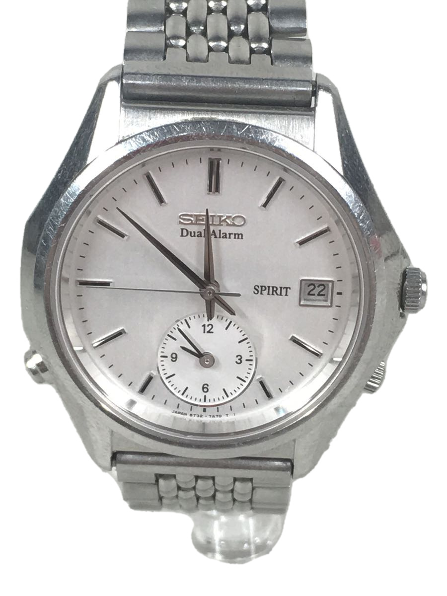 SEIKO◇Dual Alarm SPIRIT/VINTAGE/5T32-7A50/クォーツ腕時計/アナログ/ステンレス 