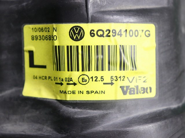 ★ VW ポロ 9N 03年 9NBBY 左ヘッドライト (在庫No:A27941) (6990)_画像6