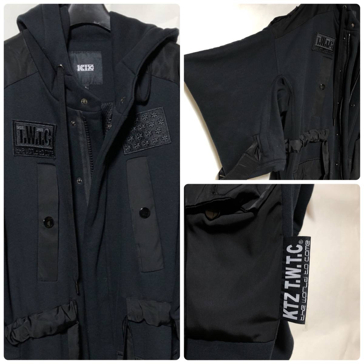 KTZ ワイドスリーブ フード付きコート S/Kokon to zai ココントーザイ レア品! 3