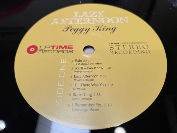 ジャズLP　LP TIME RECORDS　復刻盤　重量盤　PEGGY KING／LAZY AFTERNOON_画像5