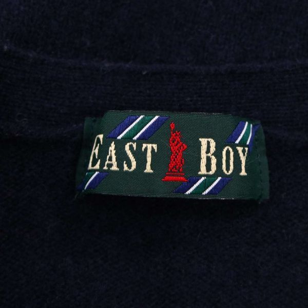 EAST BOY イーストボーイ 刺繍♪ 秋冬 ウール ニット スクール カーディガン Sz.11　レディース ネイビー 通学 学生 女子　D2T00055_1#K_画像6