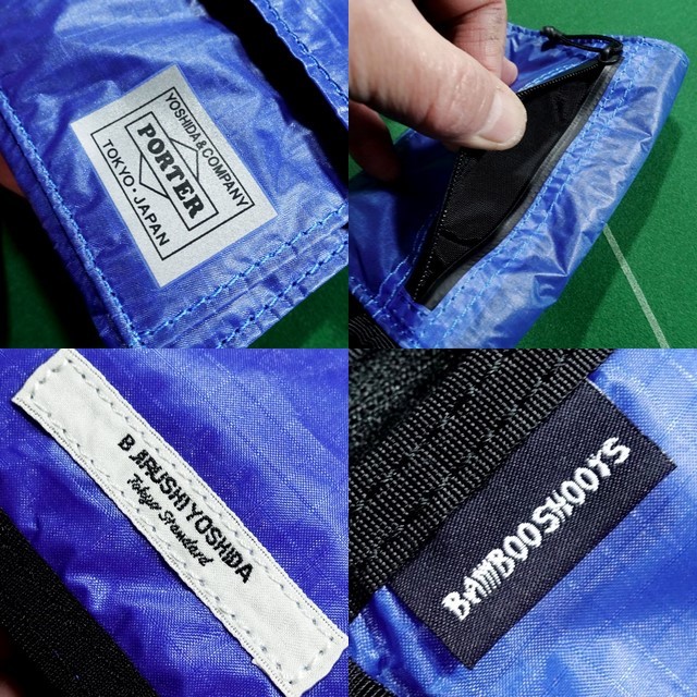 *PORTER × B seal YOSHIDA × BAMBOO SHOOTS collaboration special order 3/C Sale Cross Short wallet blue unused!!!*