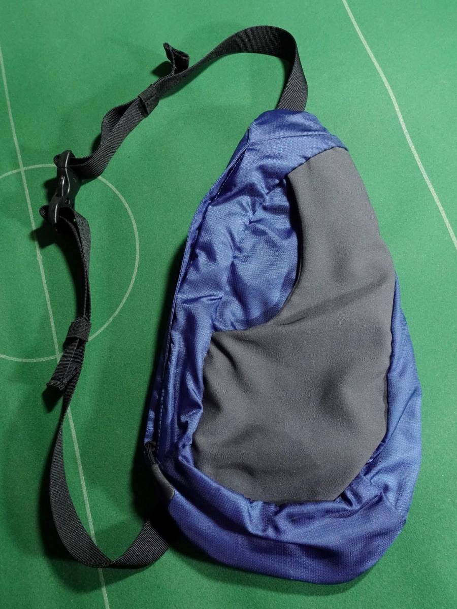 ^ Snow Peak nylon material 2WAY one shoulder bag / chest bag side attack bag 2L navy / gray beautiful goods!!!^