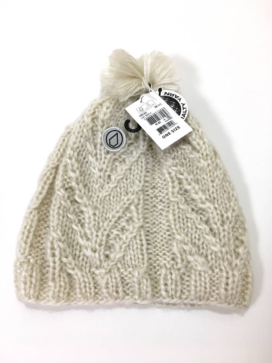 VOLCOM GIRL'S ボルコム K5851900BNE① レディース ビーニー LeafBeanie ニット帽 ポンポン付き 白色 帽子 ヴォルコム 新品 即決 送料無料_画像6