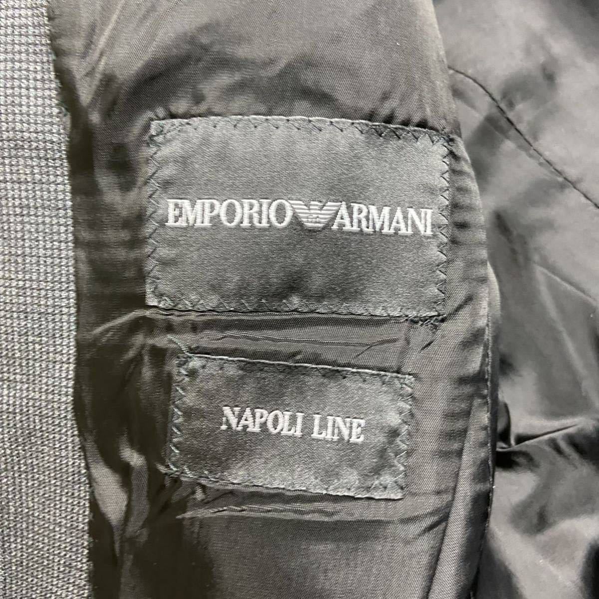 エンポリオアルマーニ『NAPOLI LINE』EMPORIO ARMANI スーツ 50 XL位 極上ヴァージンウール シルク グレー_画像8