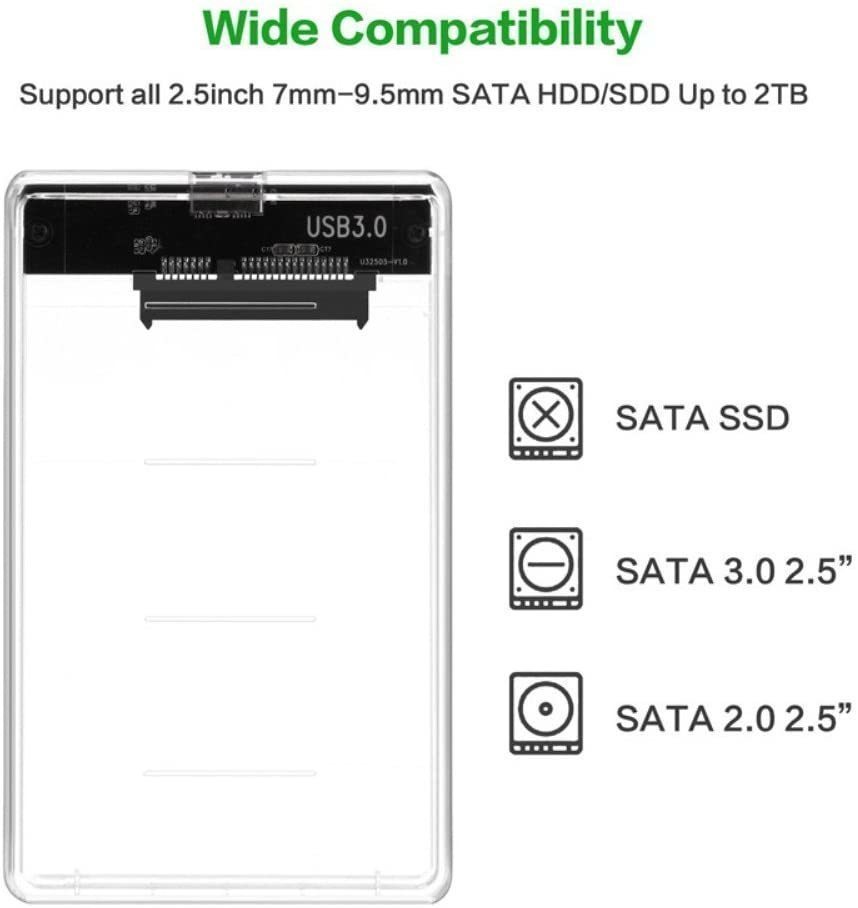 HDDケース 透明な 2.5インチ USB 3.0接続 SATA対応 HDD/SSD 外付け ドライブ ケース Windows/Mac/Linux等　　_画像4