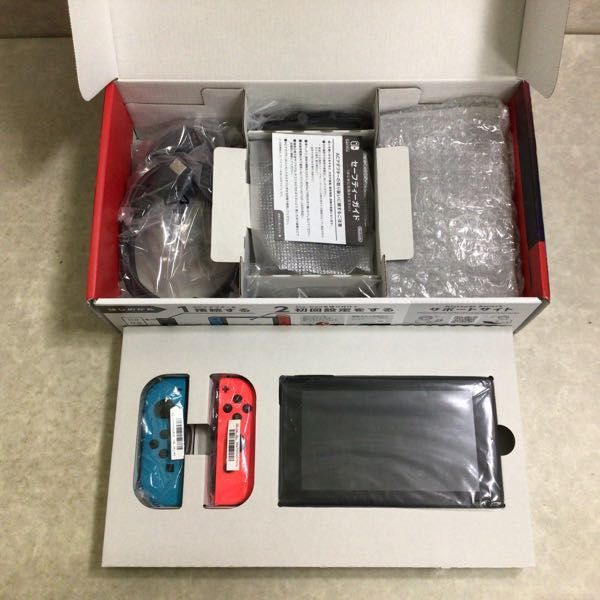 1円～ 動作確認/初期化済 Nintendo Switch HAC-001(-01) 本体 ネオンブルー ネオンレッド_画像2