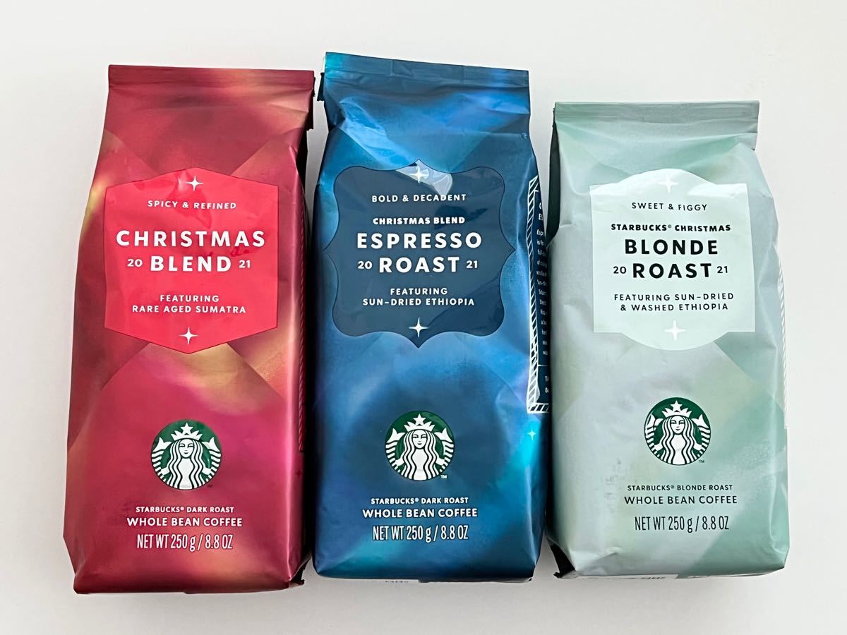 スターバックス コーヒー豆 クリスマスブレンド エスプレッソロースト ブロンドロースト 3種セット スタバ STARBUCKS