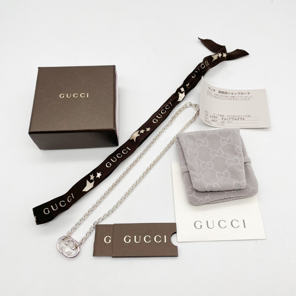  качество iko-[ Gucci ] GUCCI колье Inter locking G серебряный 925 44cm женский б/у прекрасный товар стандартный магазин покупка 