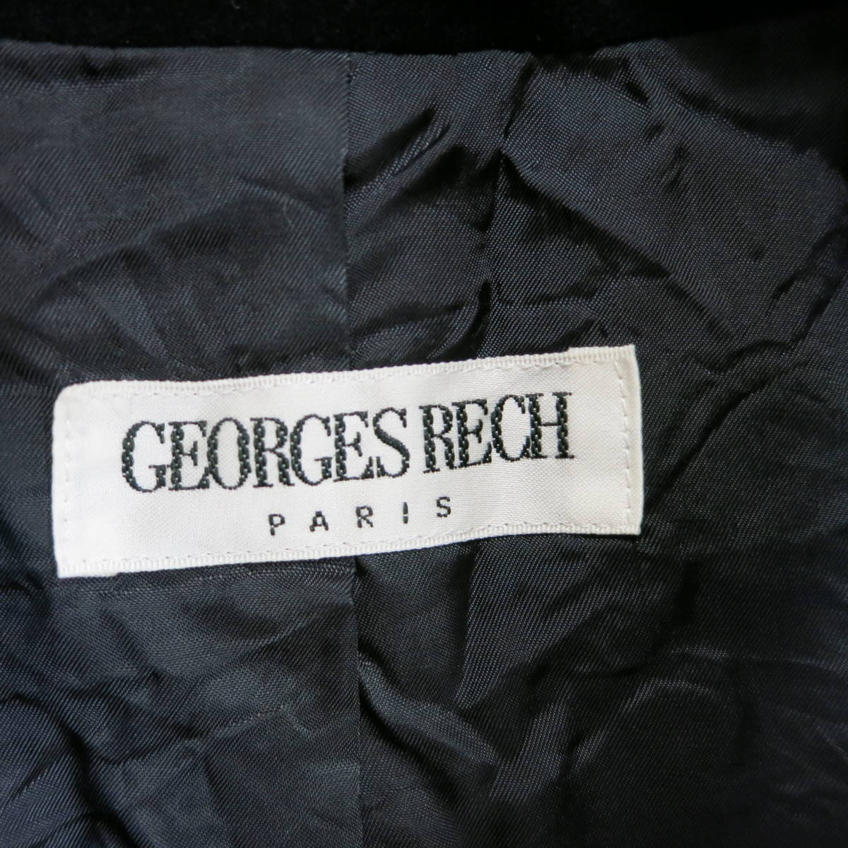 GEORGES RECH ジョルジュ レッシュ ベロア テーラードジャケット サイズ38 M ブラック 黒 4300