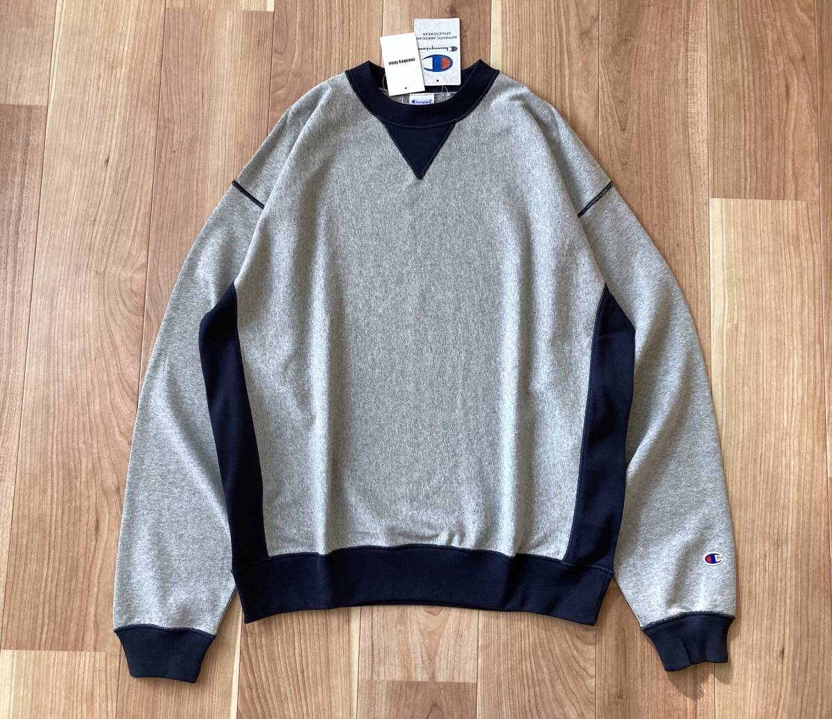 希少 XL ★別注・限定★ Champion × monkey time / RW L/SL ステッチ カットソー スウェット 型 チャンピオン アローズ リバースウィーブ_画像4