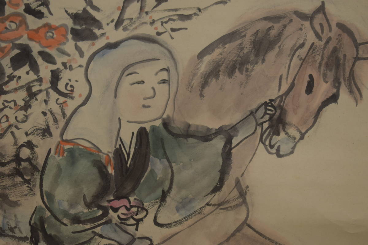 真作/小川千甕/山水/大原女/馬図/布袋屋掛軸HI-841 真作】//小川千甕/山水/大原女/馬図/布袋屋掛軸HI-841 :: Yahoo