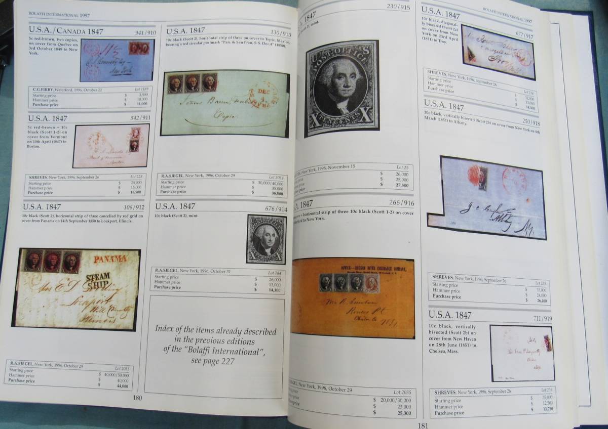BOLAFFI1997、郵趣、郵便、イタリアで発刊、世界的珍品切手、レアカバー類のオークション落札結果統計した豪華本、ワールドワイドで記録、_画像8