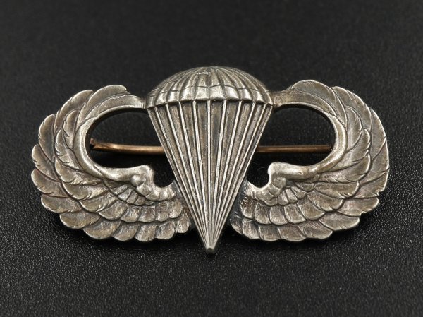 WW2 US ARMY AIRBORNE ビンテージ シルバー製 ジャンプ ウイング 空挺 