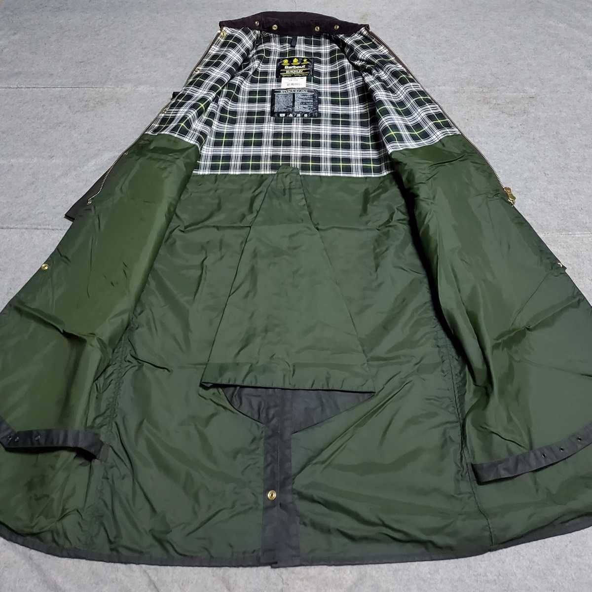 希少　90s 　ほぼデッド　38 　BURGHLEY バブアー　 BARBOUR 　バーレー バーレイ 　ヴィンテージ　セージ　トレンチコート　乗馬_画像2