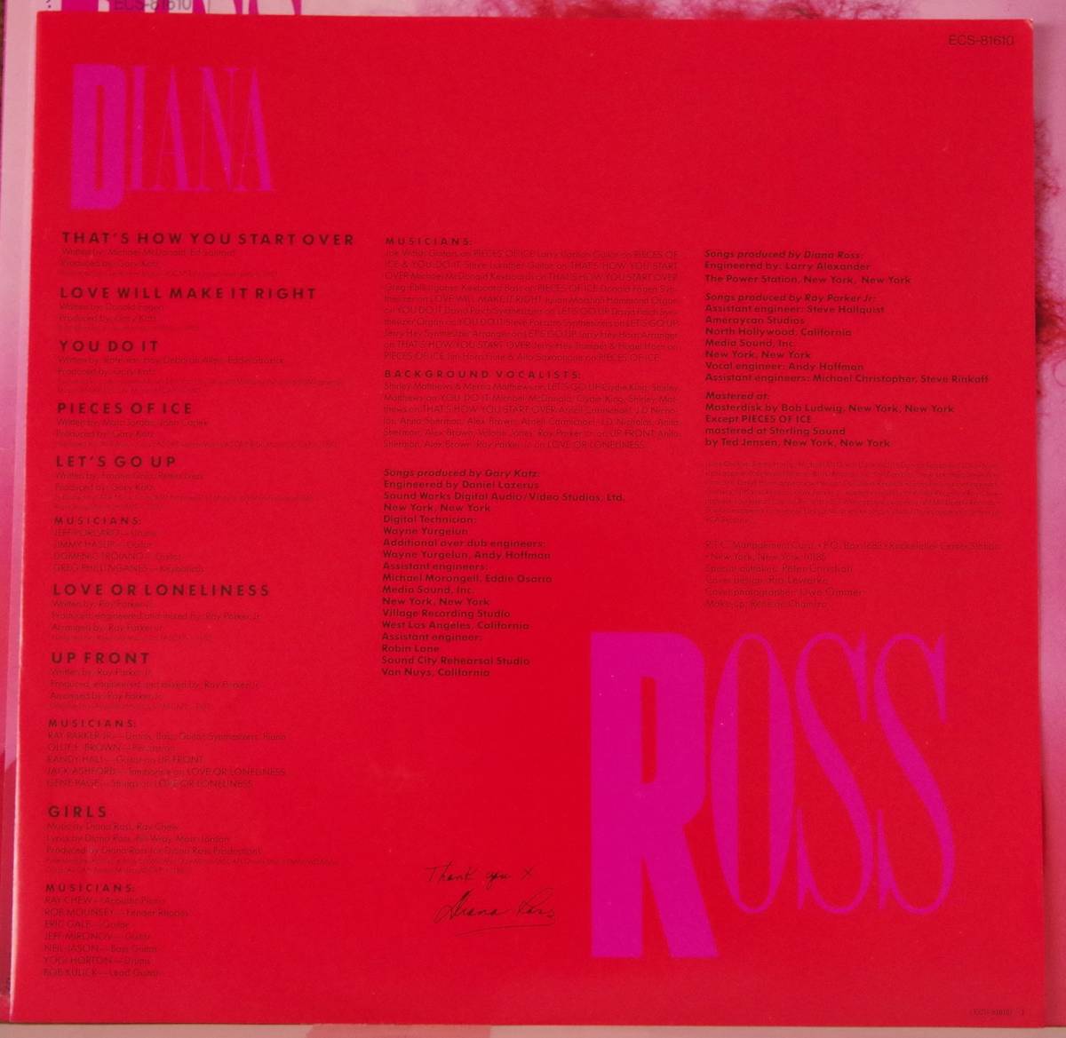 中古LPレコード（簡易洗浄済み）：DIANA ROSS(ダイアナ・ロス) / ROSS(ロス)(国内盤 ECS-81610)_画像3