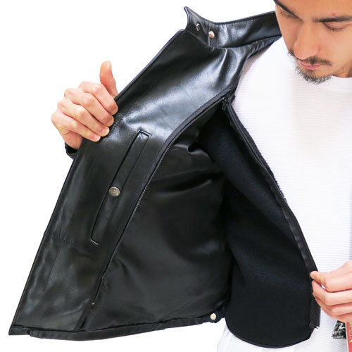 サイズ/50●1着のみ年末特価●新品送込 ショット 141▼USA製 SCHOTT/レザージャケット▼ブラック/ネーキッドカウハイド▼_画像5