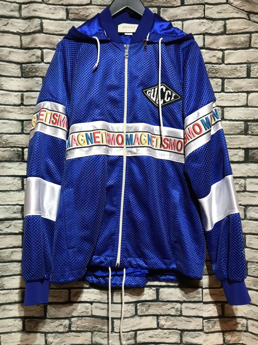 ☆GUCCI グッチ☆18AW 511793 X9S68 ロゴワッペンメッシュフード
