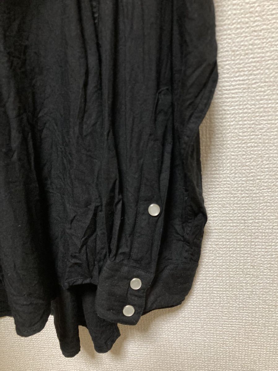 80's90's ヴィンテージ OLD GAP ギャップ ウエスタンシャツ 長袖シャツ 黒 ワークシャツ レーヨンシャツ XL オールドギャップ 90年代_画像7