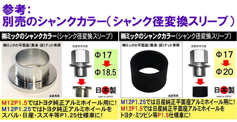 s 税込（株）ミックの 平面座ナット ブラック 貫通 旧 SSR スピードスター MKⅠⅡⅢ P1.25 日本製 直径16.8mmのシャンク仕様 1個　黒_画像2