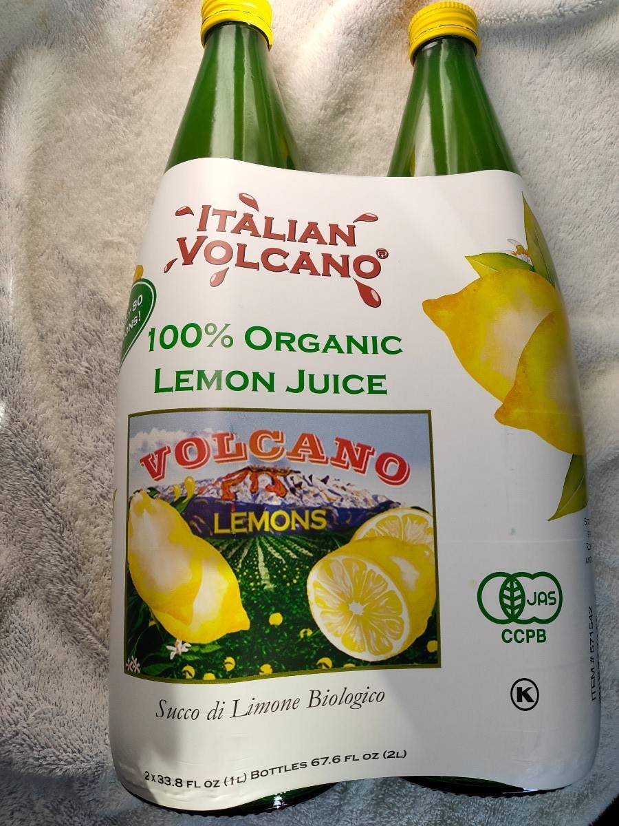 無添加☆Costcoオーガニックレモンジュース１リットル×２本　有機レモンジュー