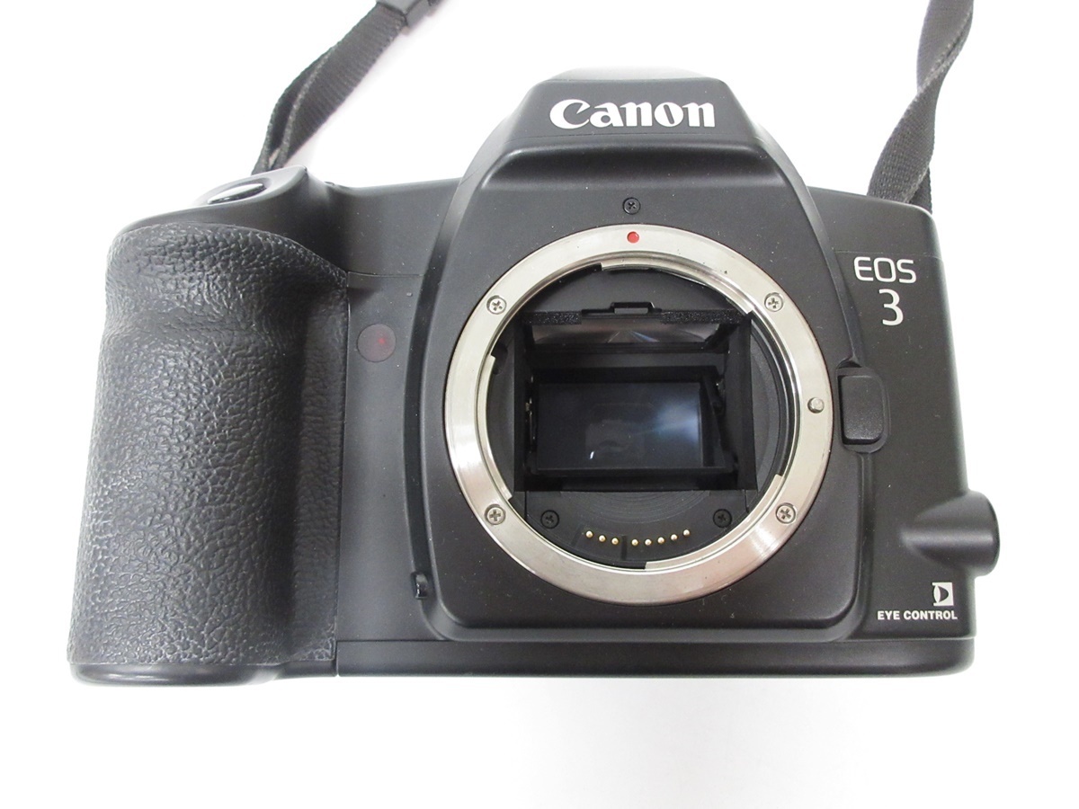 02 66-461515-17 [Y] Canon キャノン EOS3 フィルム 一眼レフ カメラ CANON ZOOM LENS EF 28-105mm 1:3.5-4.5 レンズ ケース付き 旭66_画像2