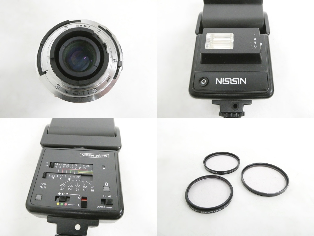 02 68-464081-27 [Y] Nikon ニコン EM 一眼レフ フィルムカメラ TAMRON 28-50mm 1:3.5-4.5 レンズ ストロボ 等 まとめ セット 旭68_画像9