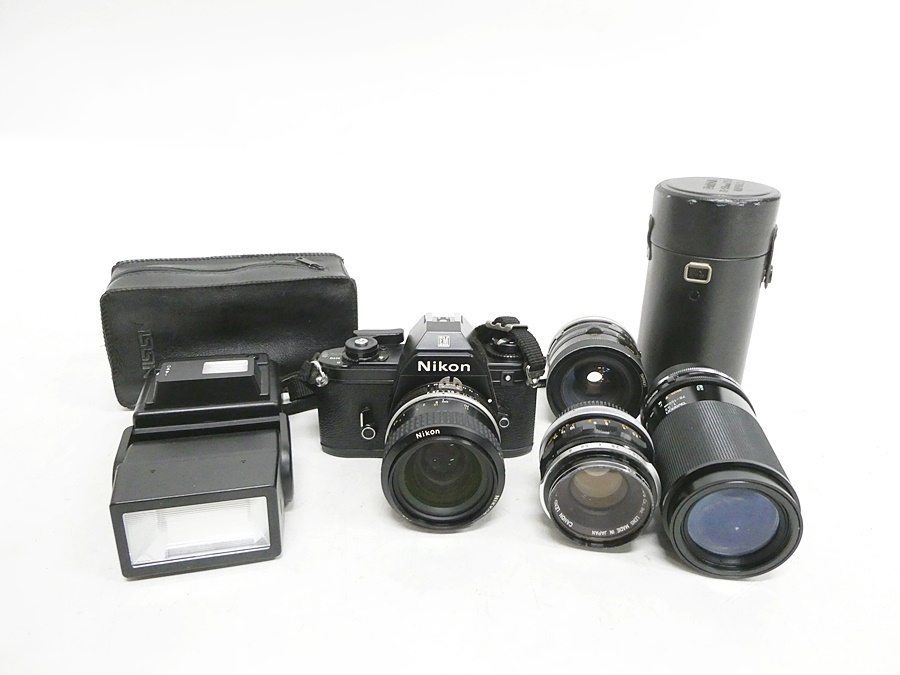 02 68-464081-27 [Y] Nikon ニコン EM 一眼レフ フィルムカメラ TAMRON 28-50mm 1:3.5-4.5 レンズ ストロボ 等 まとめ セット 旭68_画像1