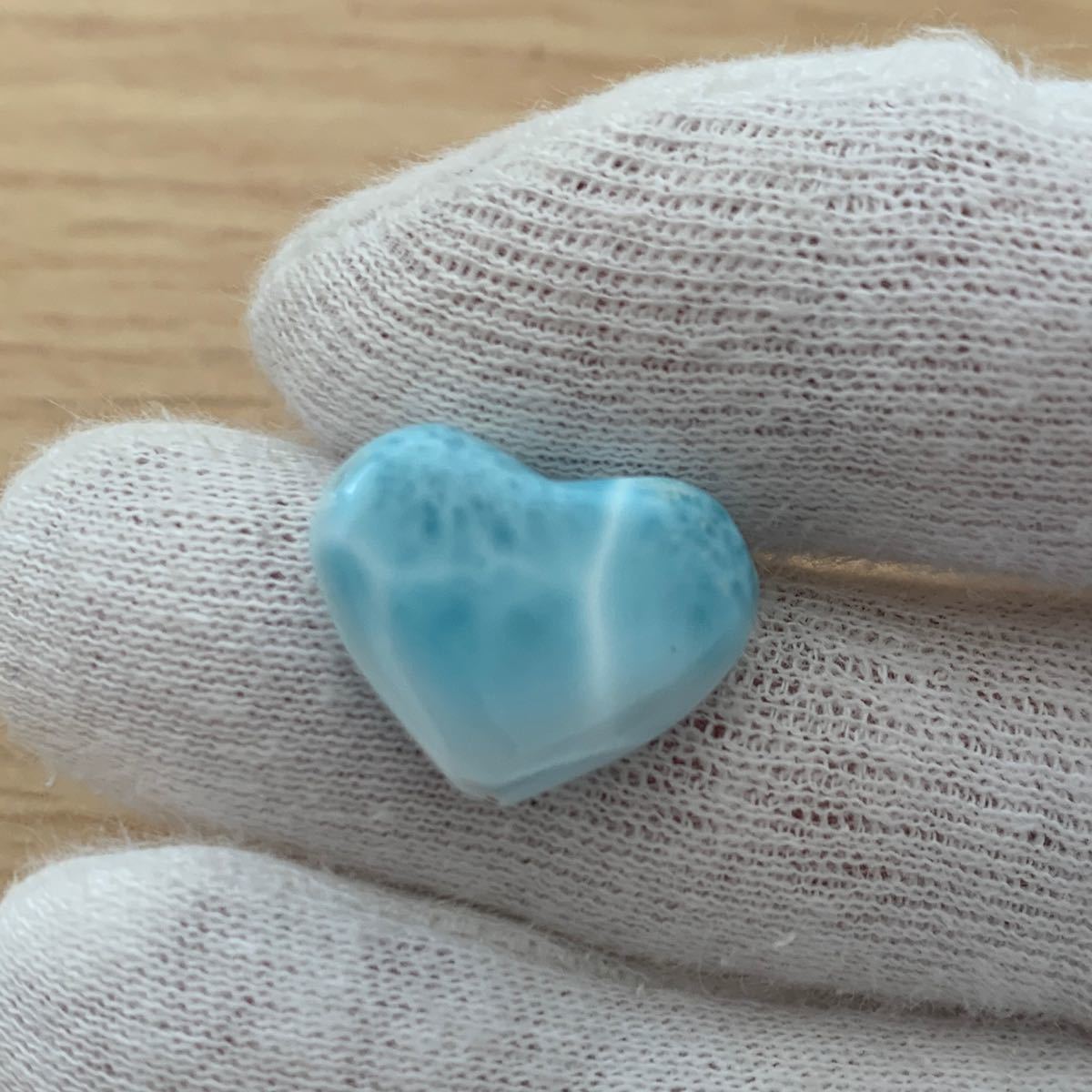 121 ラリマー ハート (横穴) 18.5×19mm-